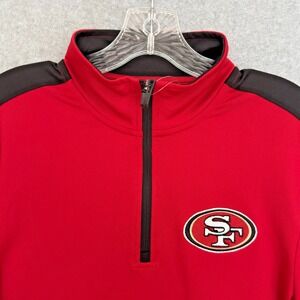 NEW! Antigua San Francisco 49ers 1/4 Zip Pullover Mens Small Red Stitched Logo